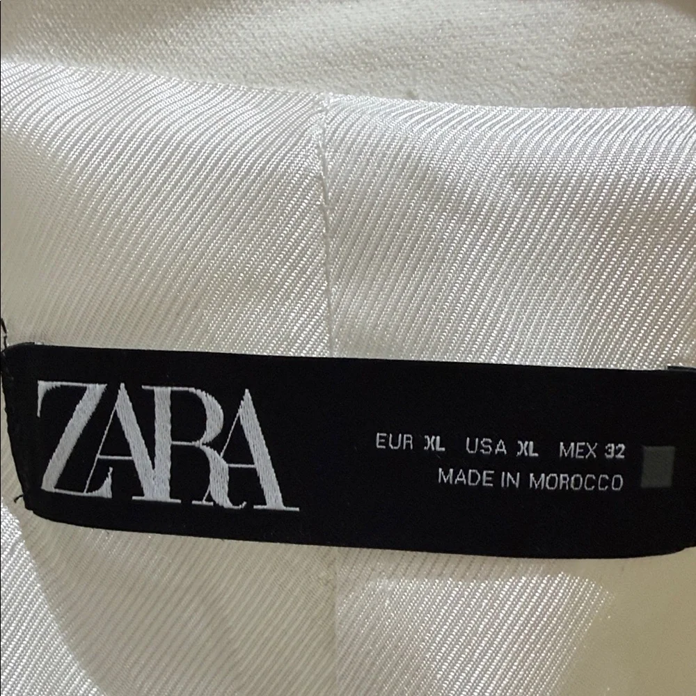 Zara White Single-Button Notch Lapel Blazer - Picture 3 of 4